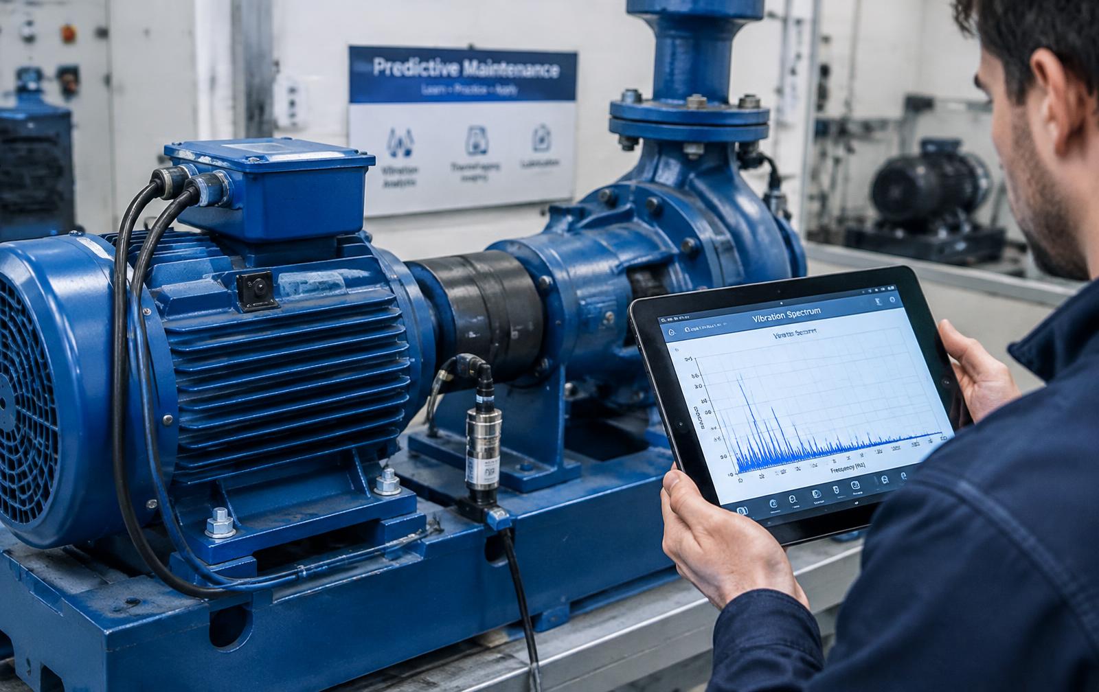 Machine tournante équipée de capteurs de vibration